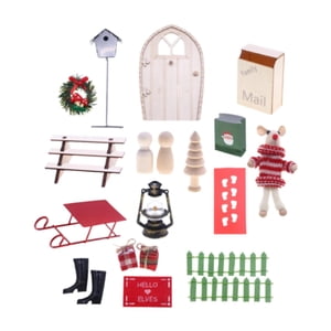 Bothyi - Decoración Navideña Para Casa De Muñecas, Puerta De Casa De Muñecas, Microadorno Para Paisajismo, 1/12