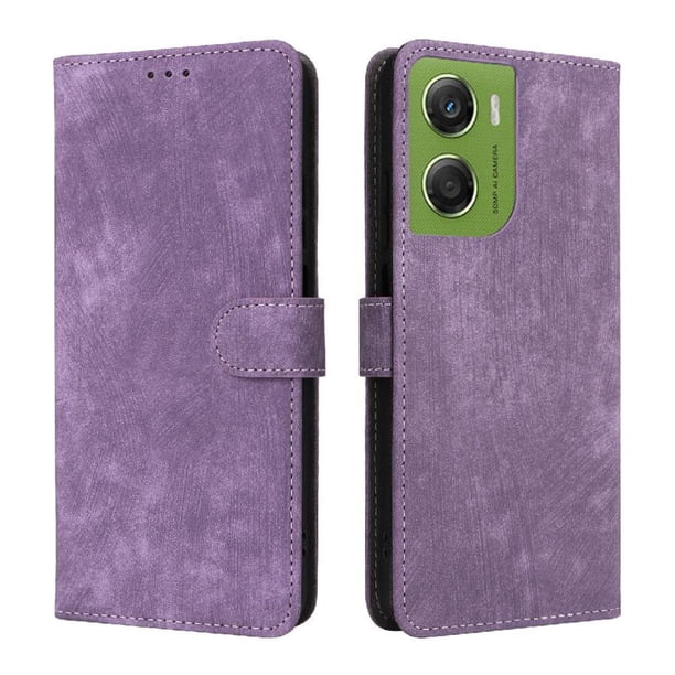 Funda Billetera para Motorola Moto G06/G06 Power con Soporte - Cartera de Cuero con Ranuras Morado