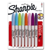 Marcadores Permanente Punta Fina, 8 Colores Sharpie