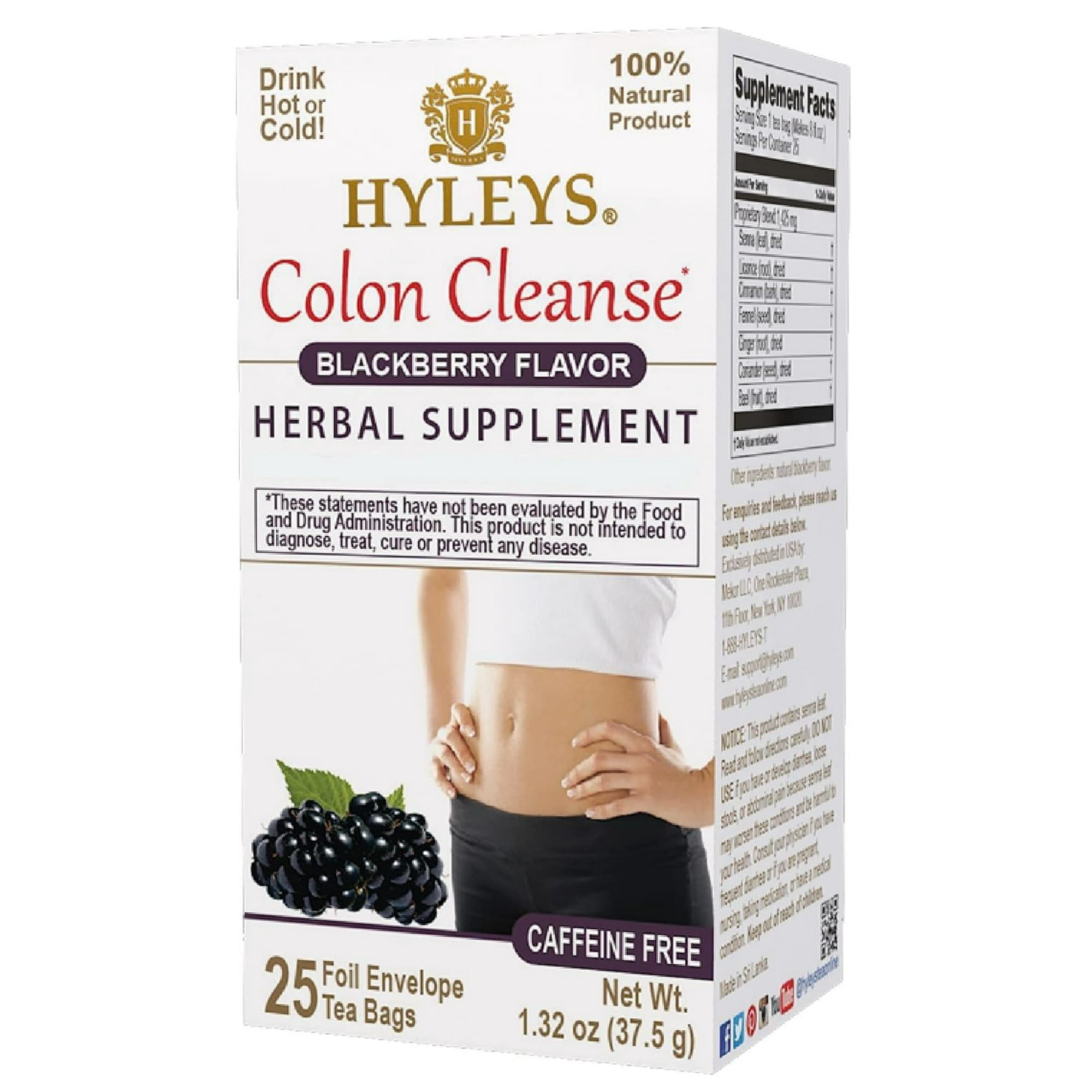 Hyleys Tea - Tea Hyleys Colon Cleanse Blackberry, Paquete De 1 Paquete