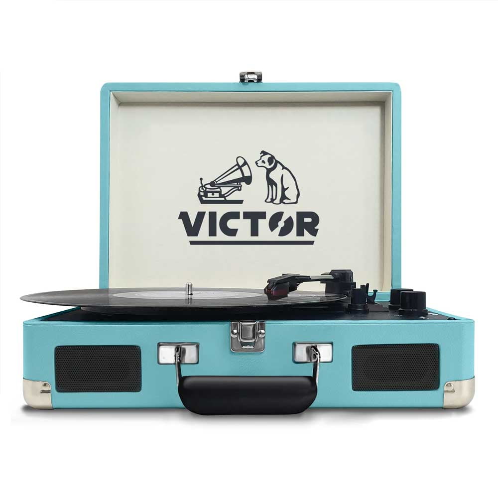 Victor Audio - Metro Dual Bluetooth Suitcase Turquesa Toca Discos