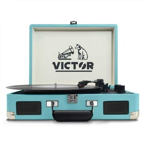 Victor Audio - Metro Dual Bluetooth Suitcase Turquesa Toca Discos