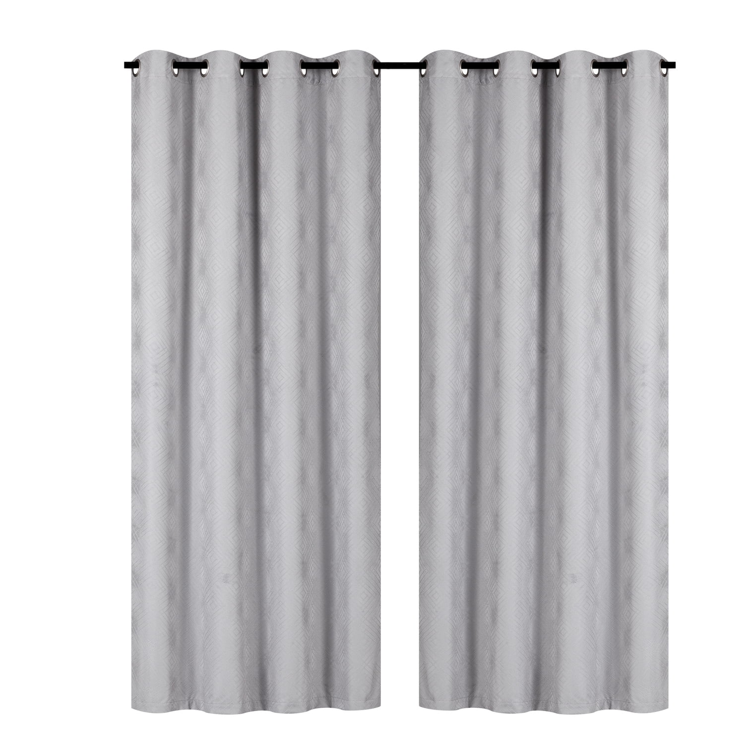 Clems - Pack 2 Cortina Tradicional 100% Blackout Geometrica Gris