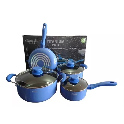 Genérico - Set De Ollas Keep, Antiadherente, 7 Piezas, Color Violeta