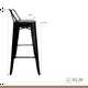 thumbnail image 4 of Taburete Tolix Negro Alto con Respaldo para bar o terraza - Asiento de Madera Oscura Walnut, 4 of 4