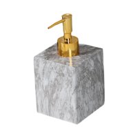 Bothyi - Dispensador De Jabón Líquido Para Manos Con Bomba Para Encimera De Hotel, Baño, Cabezal Dorado Y Gris