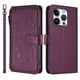 thumbnail image 2 of Funda Cartera Mariposa para [iPhone 14 Pro] con Soporte y Cremallera Violeta, 2 of 6