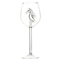 Magideal - Copa De Vino Tinto Única, Copa De Vidrio De Borosilicato Alto, Copas De Vino De Colección De 300Ml Para Bar, Ceremonia De Aniversario, Ktv Hipocampo