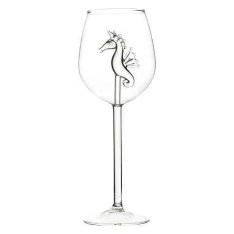 Magideal - Copa De Vino Tinto Única, Copa De Vidrio De Borosilicato Alto, Copas De Vino De Colección De 300Ml Para Bar, Ceremonia De Aniversario, Ktv Hipocampo