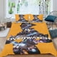thumbnail image 2 of Juego Overwatch Conjunto de sábanas temático, trío de piezas, cómodo y amigable con la piel, diseño único, regalo de decoración para el hogar para familiares, amigos y fans, 90 cm * 190 cm, 2 of 6