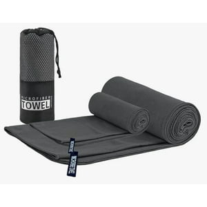 Atlas - Pack X2 Toallas Microfibra Dark Gray