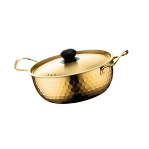 Bothyi - Olla De Cocina De Ramen Coreano, Utensilios De Cocina Para Fiestas En El Patio, Senderismo, Picnic, 22 Cm, Dorado