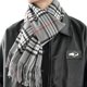 thumbnail image 1 of Bufanda Hombre Cachemira Delgada Cuadros Y Flecos 180x33 Cms gris Talla Única, 1 of 5
