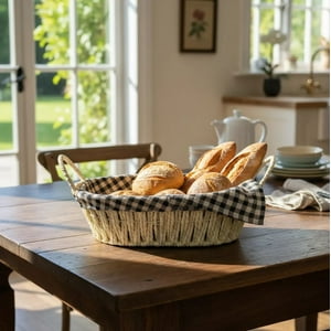 Decostilo - Cesta Tejida, Panera Ovalada