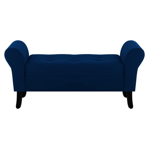 Banqueta Baul Lua 2c Felpa 20 Azul Marino