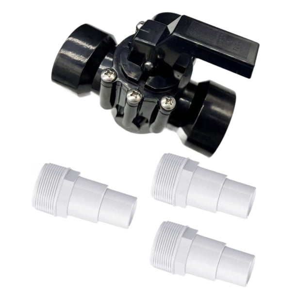 Válvula desviadora de tres vías, conexión de mangueras de piscina, válvula deslizante de repuesto roscada resistente de 1 1/2 "para estanque de jardín Diámetro 45mm