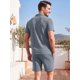 thumbnail image 3 of INSPIRE CHIC Conjunto de 2 Piezas para Hombre Camisa Polo y Pantalones Cortos Conjunto Casual de Verano S Gris, 3 of 5