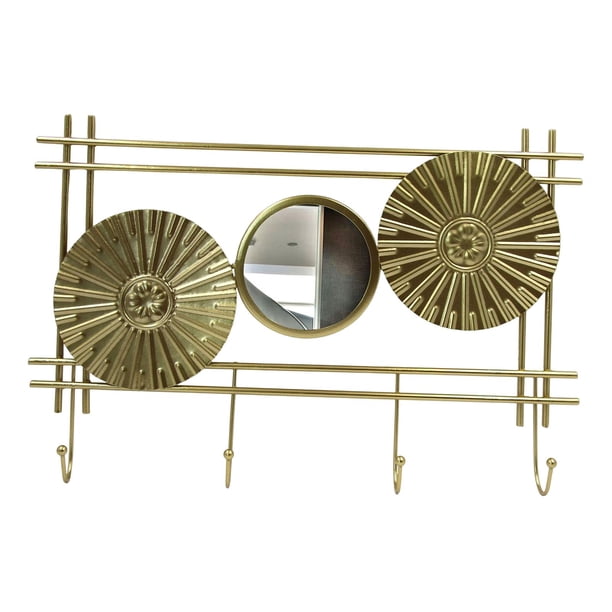 Gancho nórdico para abrigos, colgador de sombreros para colgar en la pared con forma de hoja , gancho para llaves, estante para llaves, gancho de , Espejo Redondo