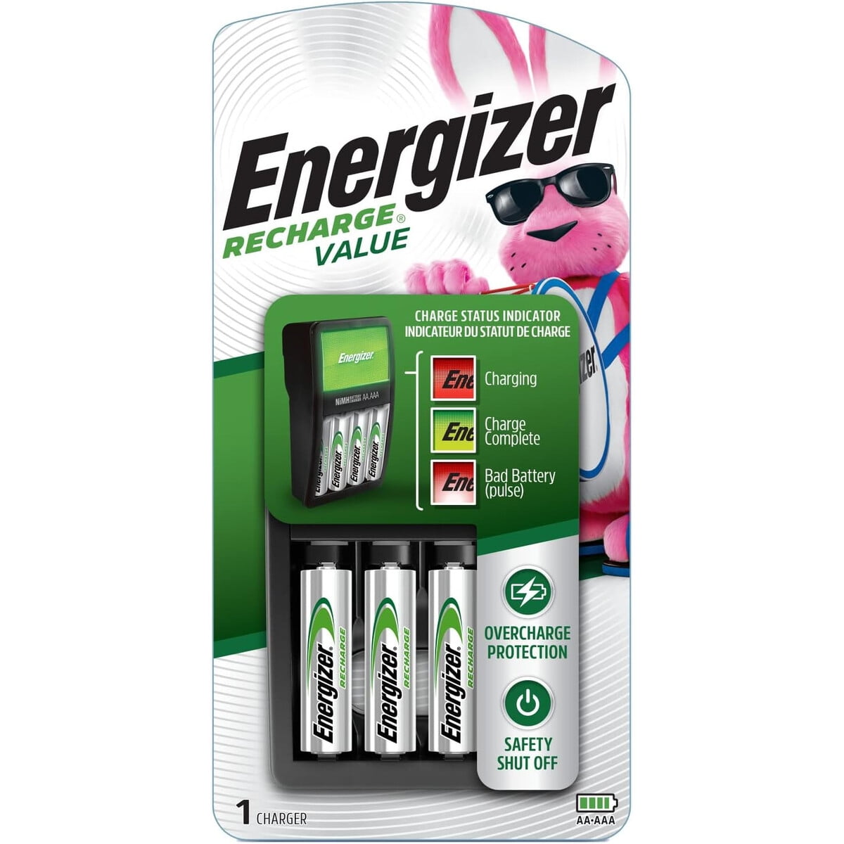 Cargador Energizer Recharge Value Aa Aaa Nimh 4 Pilas Incluidas
