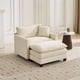 thumbnail image 2 of Cloud Sofa Ottoman only, Modern Sectional Couch, for Living Room Bedroom and Apartment, Comfy Double Layer Upholstered Seat Cushion, Breathable Chenille Fabric, Beige, 2 of 3