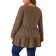 thumbnail image 3 of Agnes Orinda Ropa de Halloween para Mujer Tallas Grandes Tops Babydoll de Escuela Colegio de Manga Larga Cuello Redondo Casual Suelto Blusas Peplum Túnicas 4X Marrón Café, 3 of 6