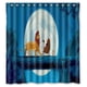 thumbnail image 1 of Cortina de ducha de El Rey León, juego de cortinas de baño con ganchos, tamaño 60 x 72 pulgadas, 1 of 3