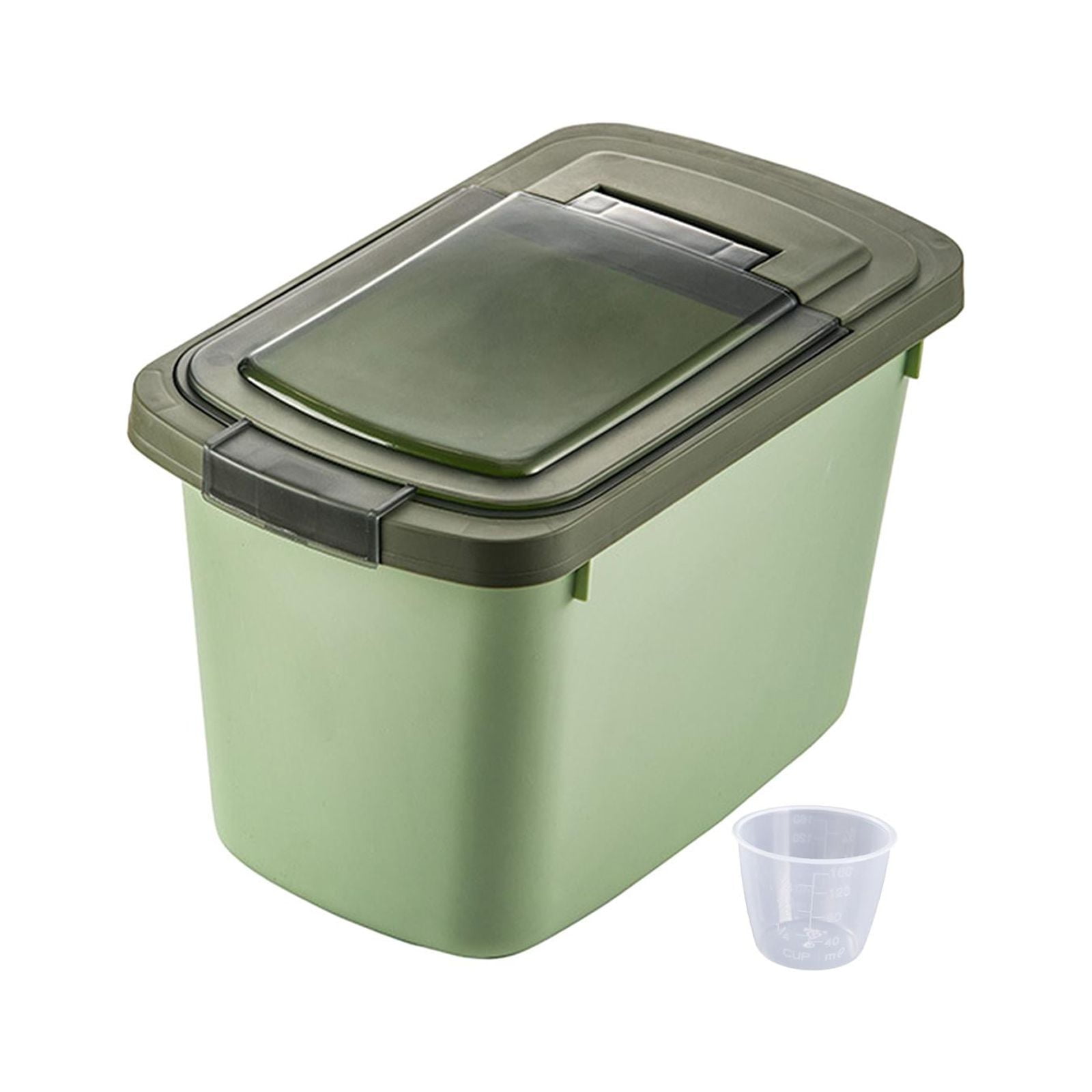Bothyi - Contenedor De Almacenamiento De Arroz De Grano, Dispensador De Cereales, Cubo Hermético, Caja De Almacenamiento De Alimentos Para Mascotas, Verde