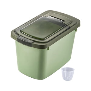 Bothyi - Contenedor De Almacenamiento De Arroz De Grano, Dispensador De Cereales, Cubo Hermético, Caja De Almacenamiento De Alimentos Para Mascotas, Verde