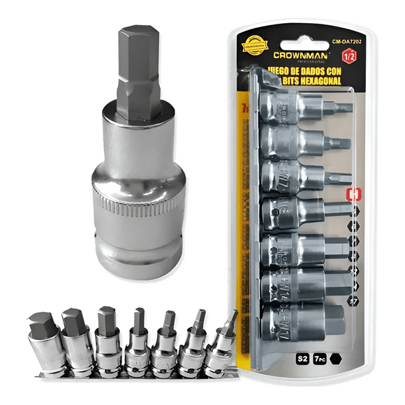 Crownman Cmda7202 Juego De Dados Hexagonales 7 Pcs Gris