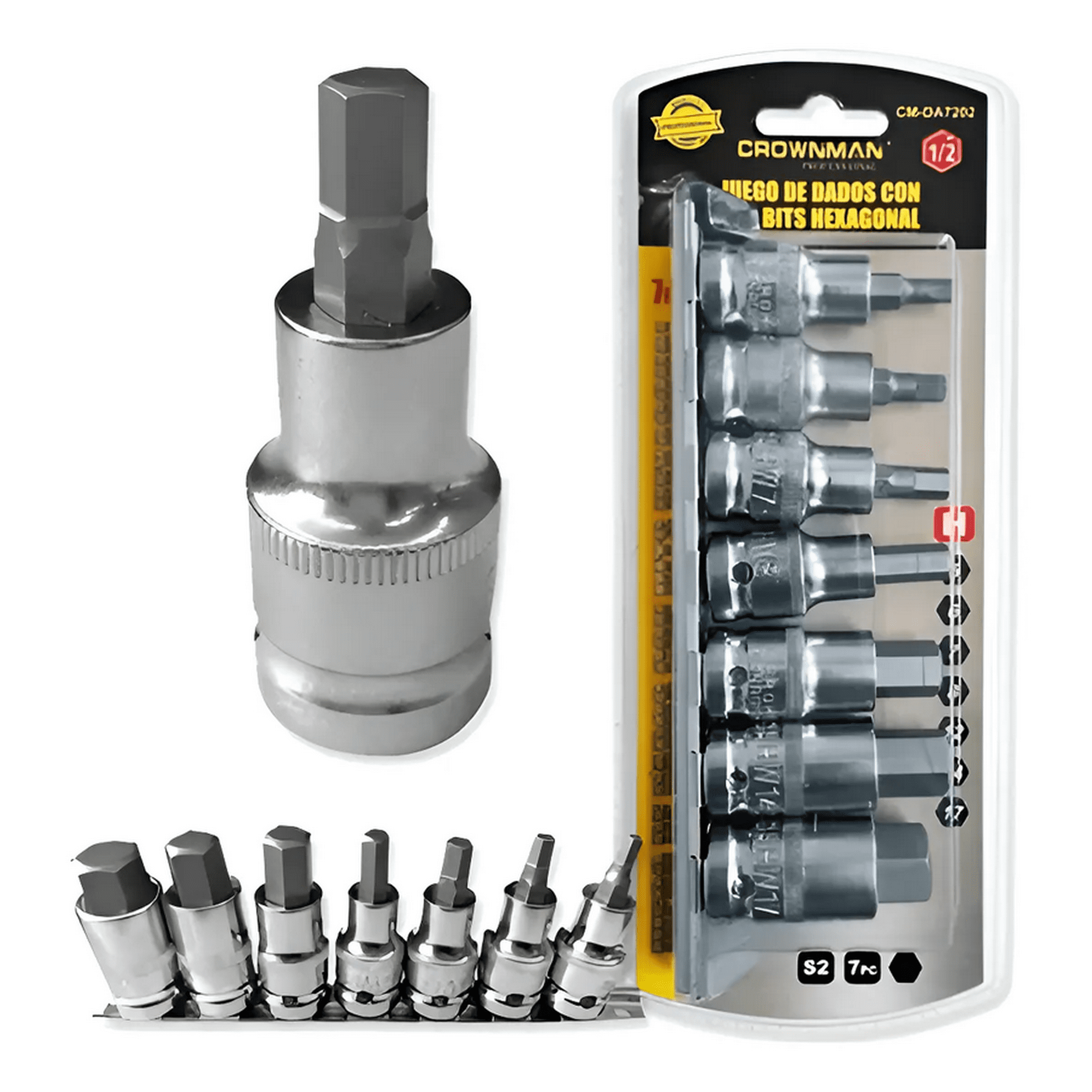 Genérico - Crownman Cmda7202 Juego De Dados Hexagonales 7 Pcs Gris