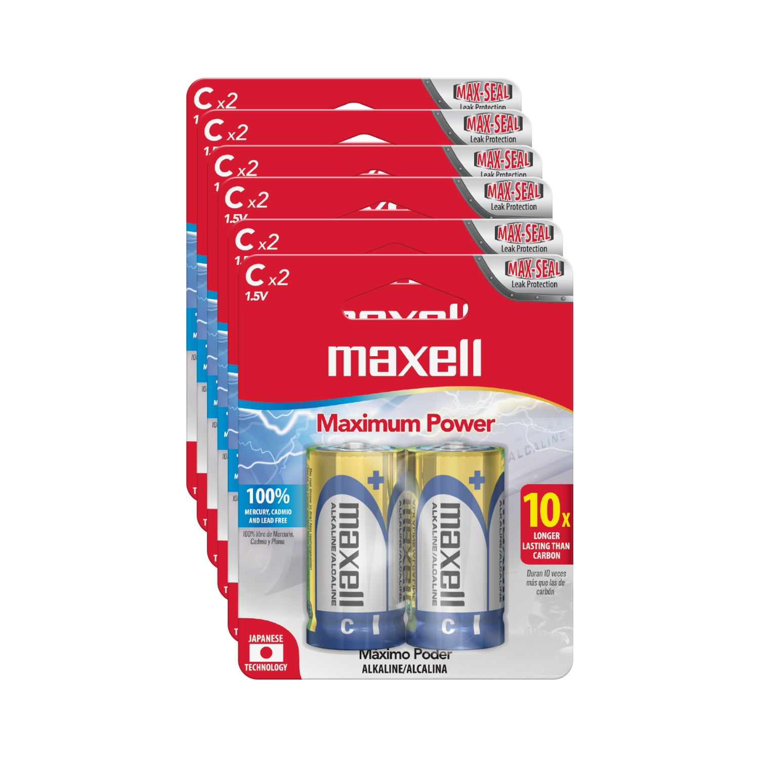 Pack 12 Pilas Alcalinas Maxell Tipo C Blister 2 Uds.