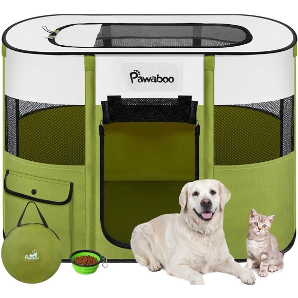 Parque para perros portátil e impermeable Pawaboo 89 x 71 x 61 cm