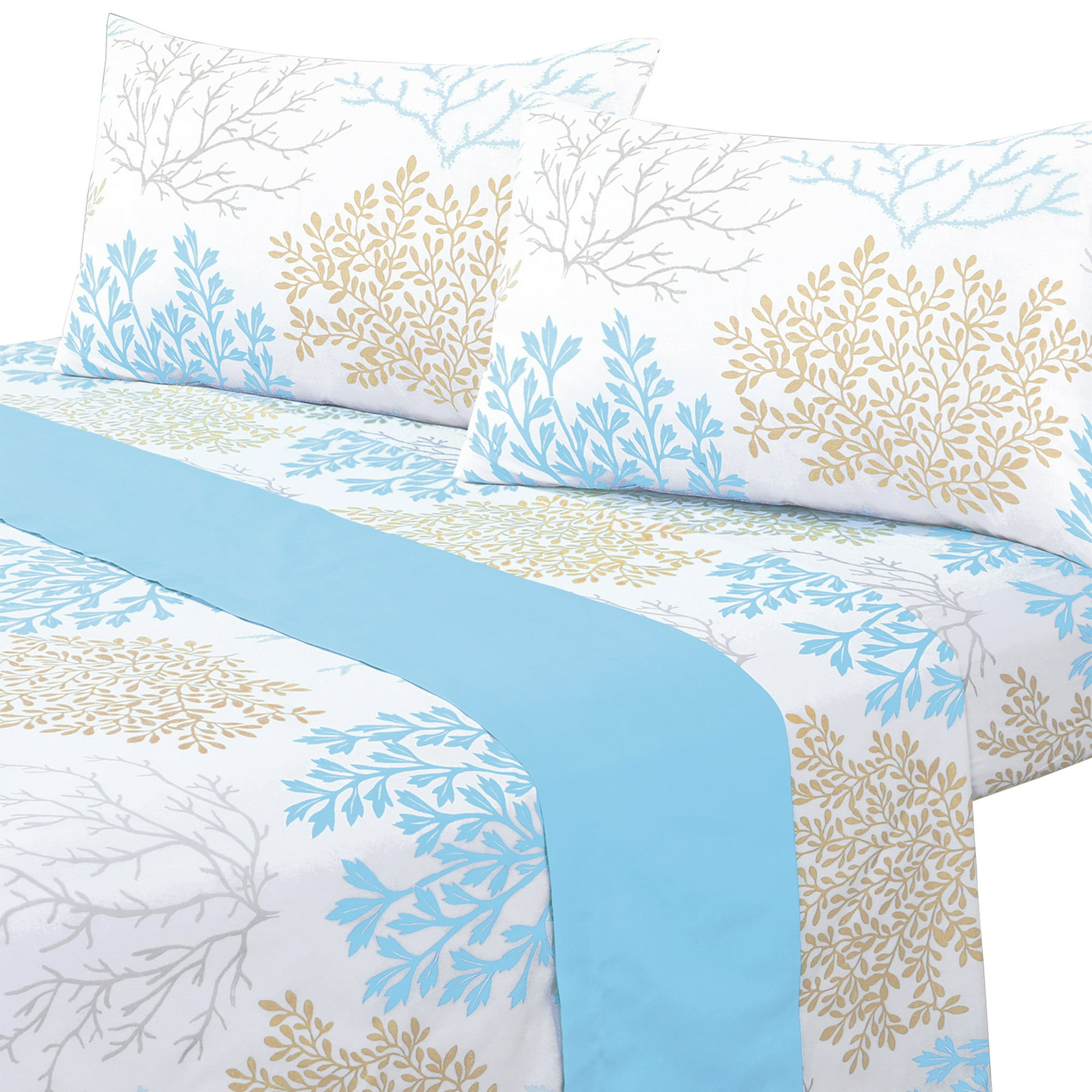 Mallorca - Juego De Sábanas T144 1,5 Plazas Coral Turquesa