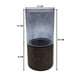thumbnail image 4 of Florero Decorativo De Vidrio Liso Tonos Gris Con Base Madera gris oscuro, 4 of 8