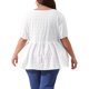 thumbnail image 4 of Agnes Orinda Blusas de Verano Casuales para Mujer de Talla Grande, Cuello Redondo, Manga Corta, Estilo Babydoll, Textura Flowy, 1X Blanco, 4 of 8