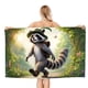 thumbnail image 1 of Mapache Toalla de playa de secado rápido con diseño temático, regalo para mujeres y niñas, ideal para cumpleaños, fans, amantes de la música, uso en la playa o al aire libre, 78 × 160 cm, 1 of 6