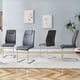 thumbnail image 2 of Modern Dining Chairs with Faux Leather Padded Seat Dining Living Room Chairs Upholstered Chair with Metal Legs Design for Kitchen, Living, Bedroom, Dining Room Side Chairs Set of 4 (Grey+PU)C-001, 2 of 3