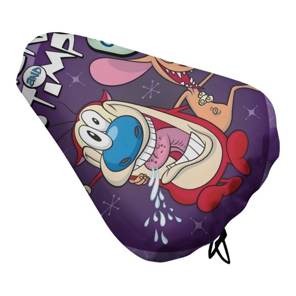 El Show de Ren y Stimpy Funda de Asiento de Bicicleta Impermeable, Cojín Elástico Suave, Protector contra Lluvia, Polvo y UV