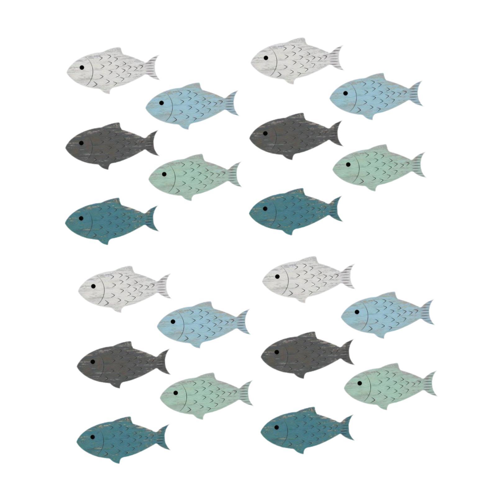 Magideal - Decoración De Pared De Peces (20 Piezas), Decoración De Habitación Con Temática Playera, Arte Náutico Costero Para El Océano, Baño, Cocina, Hogar, Com