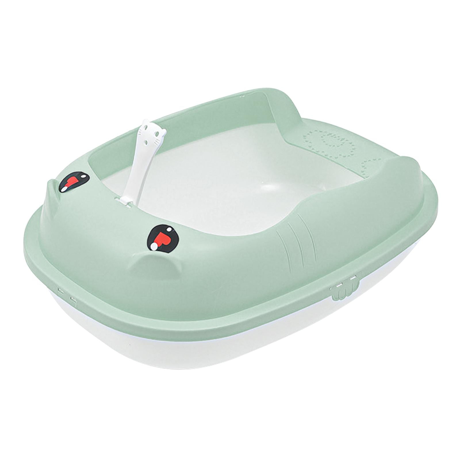 Magideal - Caja De Arena Para Gatos, Fácil De Limpiar, Marco Extraíble Portátil, Inodoro Profundo, Suministros Para Mascotas Semicerrados, Inodoro Para Mascotas Color Verde L