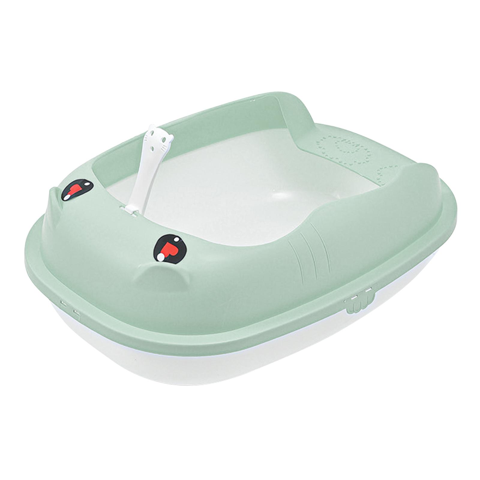 Magideal - Caja De Arena Para Gatos, Fácil De Limpiar, Marco Extraíble Portátil, Inodoro Profundo, Suministros Para Mascotas Semicerrados, Inodoro Para Mascotas Color Verde L