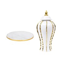 Bothyi - Florero De Cerámica Arreglo Floral Coleccionable Escritorio Porcelana Ginger Jar Xs Gold