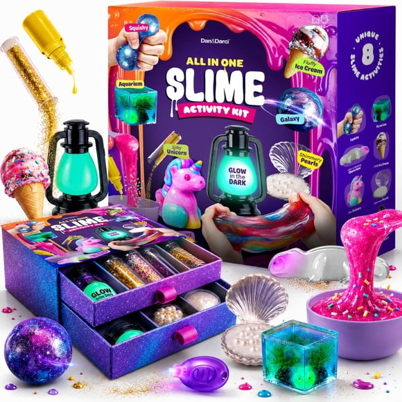 Kit de slime Dan&Darci todo en uno DIY para niñas de 8 a 12 años