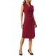 thumbnail image 2 of INSPIRE CHIC Vestido de Mujer con Solapa de Muesca Cuello Envolvente Sin Mangas Abertura Frontal Fruncido Vestidos Lápiz L Rojo Vino, 2 of 5