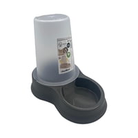 Plastiken - Dispensador Mascota Agua Y Comida 1,5 L Negro Negro Tamaño Único