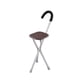 thumbnail image 4 of Bastón plegable con asiento de 260 kg de capacidad, antideslizante, 3 patas, silla con muletas portátil y plegable. marrón cuadrado, 4 of 5