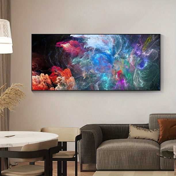 1pc Frameless Colorful Cloud Abstract Art Oil Painting Posters And Prints On Canvas Modern Art Independent Wall Picture For Living Room Decor, No Frame