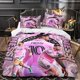 thumbnail image 1 of Football Star Messi Print Pattern Pink Soft Microfiber Football Bedding Set, 1 of 3