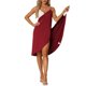 thumbnail image 2 of INSPIRE CHIC Vestido de Pareo sin Mangas con Tirantes Finos para Mujer, Cubierta de Playa para Regreso a Clases, Túnica Ligera de Traje de Baño para Vacaciones de Verano 2XL Burdeos, 2 of 6
