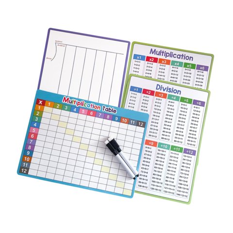 Magideal - 4 Piezas Pequeñas Sábanas De Borrado Seco Tablero De Borrado Seco 8 ""X 11"" Suministros De Matemáticas División De Borrado En Seco Para Multiplicación
